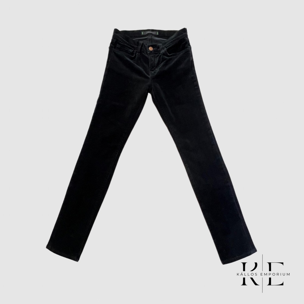 J Brand Black Velvet Straight Jeans
